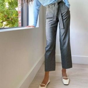 Aritzia Wilfred Jallade Grey Wool Cashmere Tie-Front High Waist Crop Pant